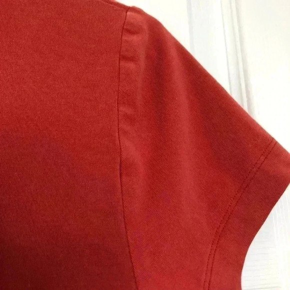 Olsen Short Sleeved  Shirt V-Neck Orange Size Small - Picture 14 of 16